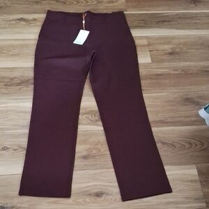 Quince Ultra-Stretch Ponte Bootcut Pants Rich Burgundy L NWT